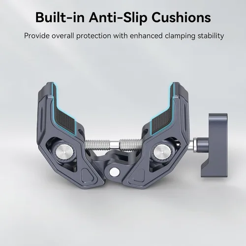 Vista 5 de SMALLRIG Abrazadera en forma de cangrejo, soporte para cámara, 1/4"-20, 3/8"-16 agujeros roscados, carga útil de 7.7lbs/3.5kg, compatible