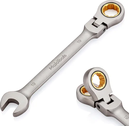 Vista 14 de Juego de llaves de trinquete SAE de 15 piezas (1/4 ″ – 1 ″), llaves combinadas de cabeza flexible de 72 dientes, kit de herramientas mecánicas Cr-V