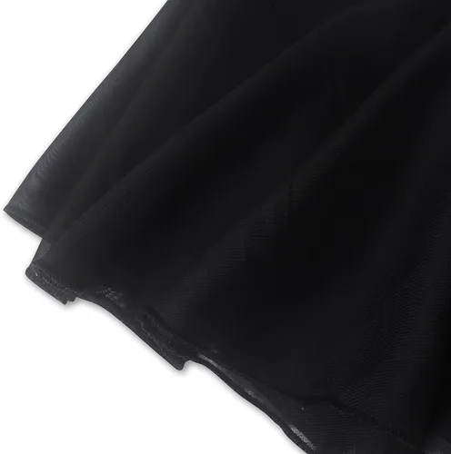 Vista 6 de EQSJIU Leotardos de ballet para niñas con falda extraíble, combo de manga con volantes y lazo