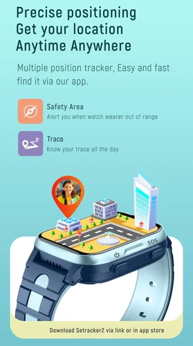 Vista 3 de MJVV Dos relojes inteligentes con GPS 4G para niños, rastreador GPS, reloj de teléfono, videollamada de Whatsapp, alarma SOS, chat de voz, mensaje