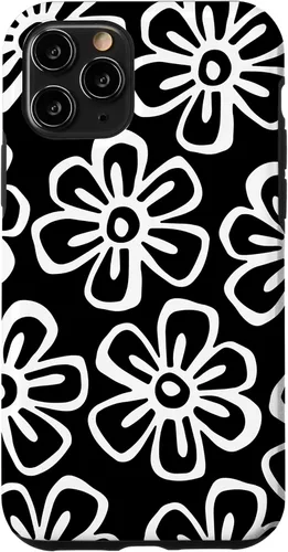 Vista 13 de Funda para iPhone 12 Mini con diseño de flores silvestres en blanco y negro