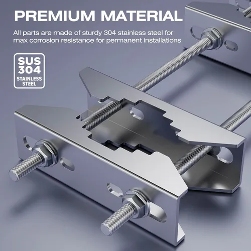 Vista 3 de Soporte de poste a poste de alta resistencia, acero inoxidable, soporte de mástil de antena a mástil (abrazadera de tubo de antena, 1 juego)