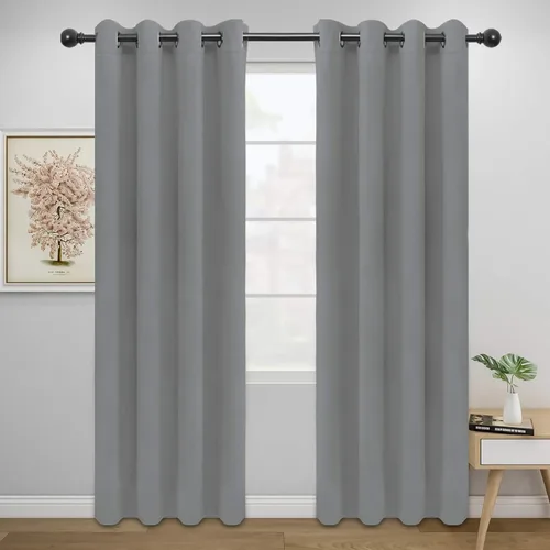 Vista 750 de Easy-Going - Cortinas opacas para dormitorio, aislamiento térmico sólido con ojales, cortinas de ventana para reducción de ruido, cortinas