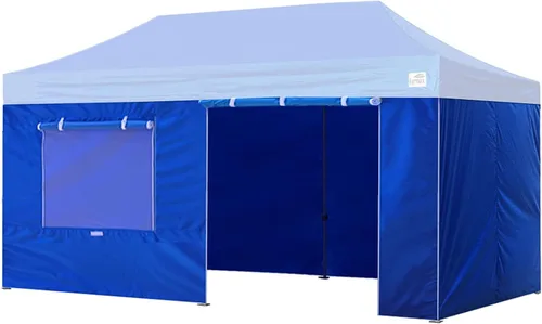 Vista 48 de Eurmax - Kit de paredes con cierre para toldo de 10 x 20 pies, con ventana de malla y puerta enrollables, solo 4 paredes (color blanco)