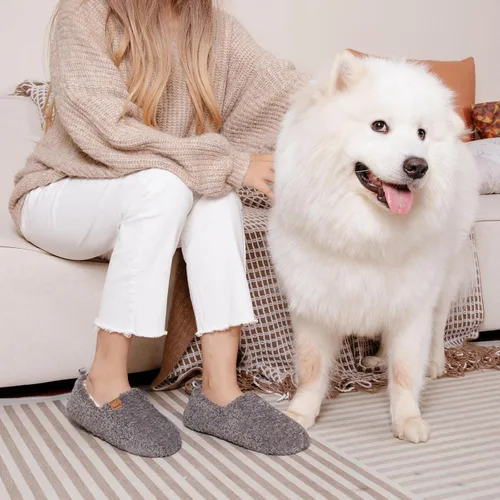 Vista 2 de EverFoams Pantuflas completas de espuma viscoelástica de oveja para mujer