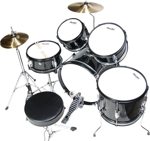 Vista 6 de 5 unidades 16 pulgadas Mendini por Cecilio junior batería set + platillos, baquetas y ajustable silla., Negro