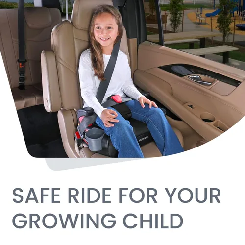 Vista 9 de Britax Highpoint - Asiento elevador de posicionamiento de cinturón sin respaldo, SafeWash Negro Ombre