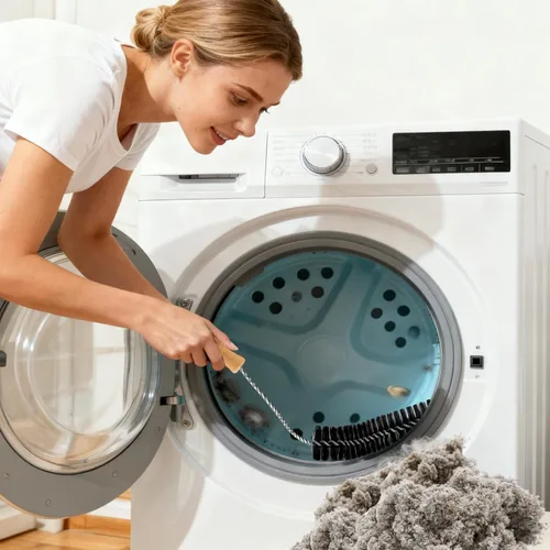 Vista 6 de Kit de limpiador de ventilación para secadora Palksky, herramienta de limpieza para secadora de 3 piezas - cepillo flexible de limpieza