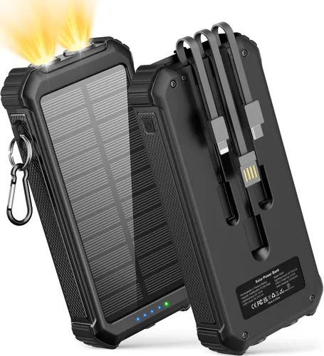 LATIMERIA Cargador solar de 45800 mAh, cargador de teléfono portátil con carga rápida 5V3.1A QC 3.0, panel solar USB C entrada/salida para teléfono
