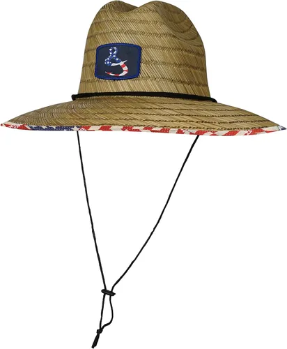 Vista 3 de Hook & Tackle American Lifeguard Pesca Stretch Fit Sombrero de paja