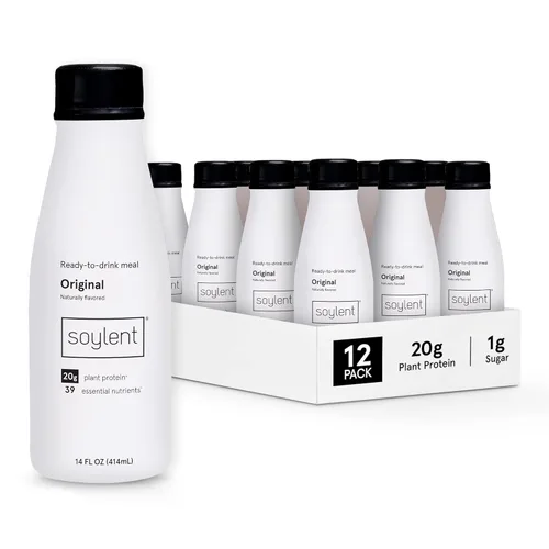 Vista 10 de Soylent Batido de reemplazo de comida de plátano a base de plantas, contiene 0.71 oz de proteína vegana completa, listo para beber, 14 onzas