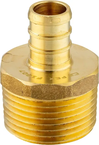 Vista 10 de EFIELD Pex - Juego de 2 adaptadores macho NPT de 1 pulgada x 1 pulgada de latón para engarzar, ASTM F1807, (PEX1807278-2PCS)