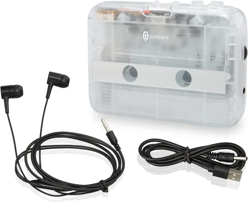 Reproductor de casete portátil, reproductor de cinta Bluetooth, radio FM, reproductor de cinta de casete estéreo/grabadora con auriculares, función