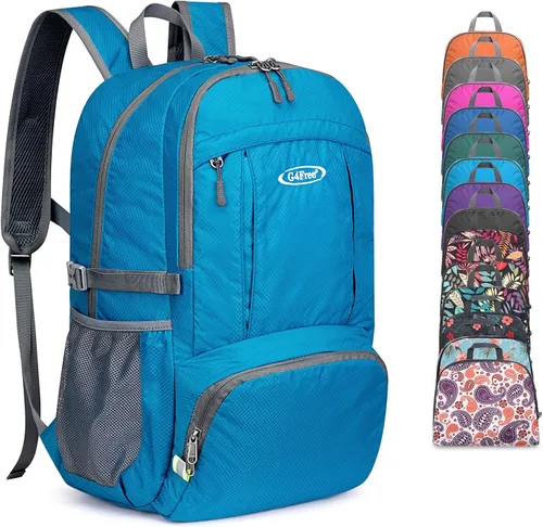 Vista 20 de G4Free Mochila de senderismo plegable ligera 40L, mochila de viaje impermeable