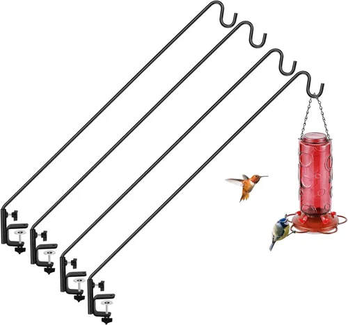Vista 18 de ERYTLLY Gancho de cubierta de alcance extendido para poste de pared, gancho extensible y soporte de pared de 43 pulgadas para colgar comedero