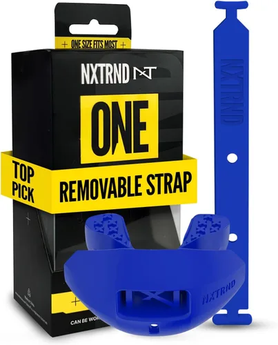 Vista 135 de Nxtrnd One Protector Bucal de Fútbol Americano, Correa Incluida, Se Adapta a Adultos y Jóvenes (Negro)