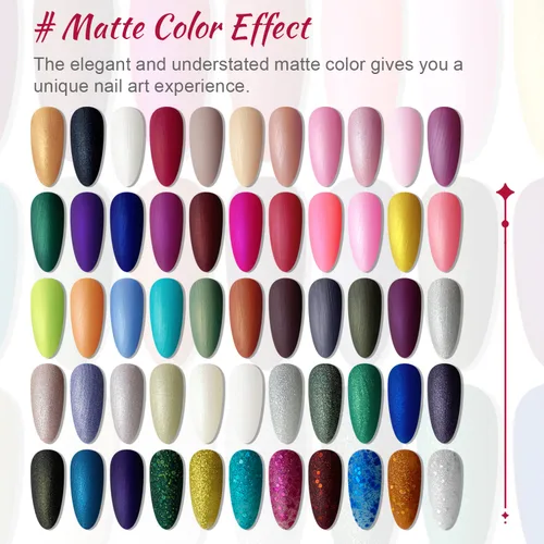 Vista 9 de JODSONE - Kit de esmalte de uñas de gel de 23 piezas, conjunto de esmalte de uñas de gel clásico de moda colorida, 3 botellas de capa base mate