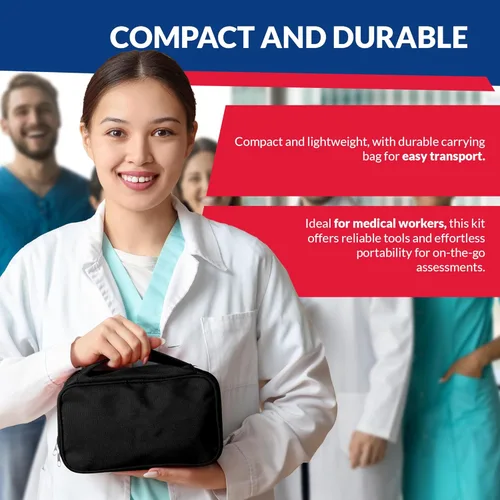 Vista 7 de Juego de presión arterial Dixie EMS y juego de estetoscopio de doble cabezal, No Model, Adulto, Negro, 1, 1