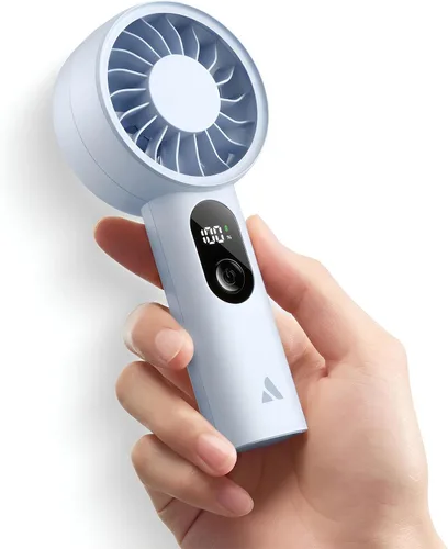 Vista 11 de Aecooly Potente ventilador portátil, potente ventilador de mano, recargable Beige