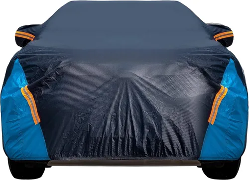 Vista 9 de Funda de coche impermeable de 2 puertas, para todo tipo de clima para automóviles, cubierta completa para exteriores con protección contra lluvia