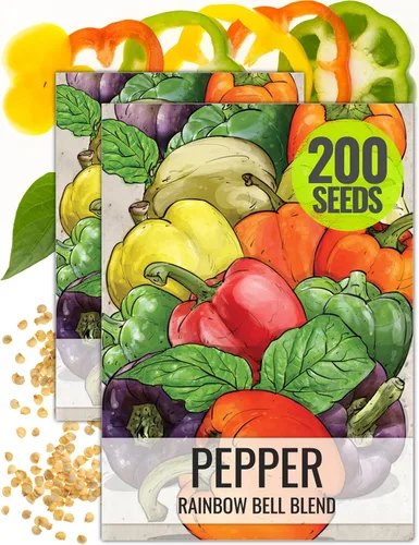 Vista 9 de Seed Needs Semillas de pimiento arcoíris para plantar pimientos suaves, semillas de verduras sin OMG y sin tratar para plantar un huerto al aire