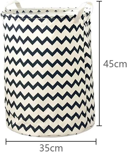 Vista 2 de Cesta de lavandería redonda plegable con asas, cestas impermeables para ropa sucia, cesta de almacenamiento para almacenamiento de ropa, caja