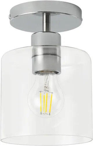 Vista 22 de Lámpara de techo semiempotrada moderna negra, lámpara de techo rústica para armario, pasillo, entrada, acabado negro mate (paquete de 1)