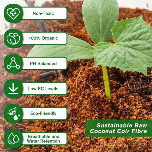 Vista 2 de Legigo Paquete de 5 ladrillos de coco orgánico de fibra de coco - 100% natural comprimido ladrillo de coco sustrato de fibra de coco con bajo