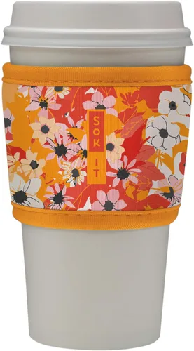 Vista 49 de Sok It HotSok Coffee & Tea - Funda de neopreno con aislamiento reutilizable (floral abstracto)