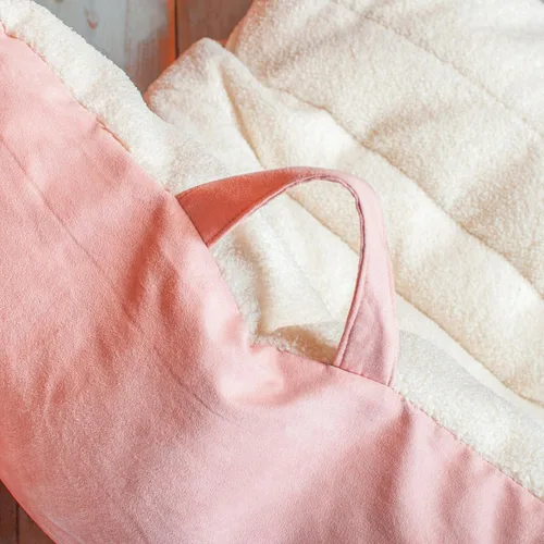 Vista 24 de Big Joe Roma Puf, Sherpa de avena y grafito, gamuza vegana, 3 pies