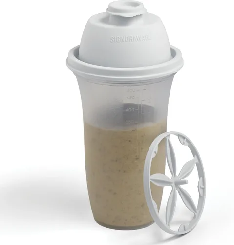 Vista 8 de SIGNORA WARE Shaker Bottles Botella de plástico para batido de proteínas de 17 onzas para batidos y licuados de reemplazo de comidas, bebidas