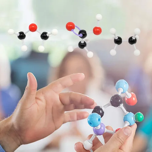 Vista 7 de RELIANCER Kit de modelo molecular, 419 piezas de química molecular orgánica con átomos y enlaces, kit de construcción de estructuras moleculares