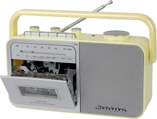 Vista 3 de Studebaker SB2130CS Reproductor de casete portátil con radio AM/FM (crema/plata)