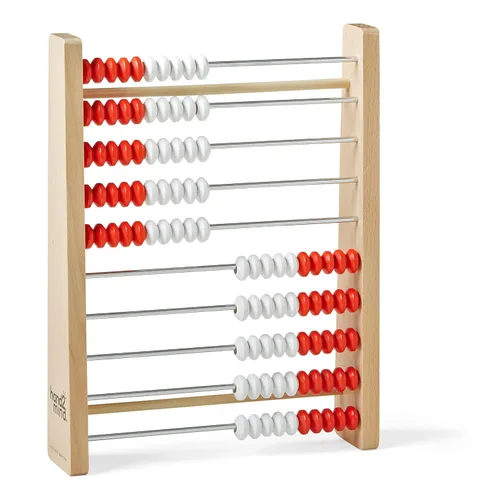 Vista 4 de hand2mind Rekenrek de madera de 100 cuentas, ábaco para matemáticas de niños, manipuladores de matemáticas, jardín de infantes, estante de conteo