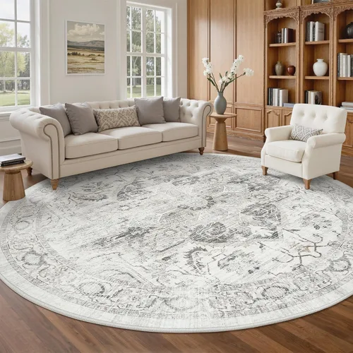 Vista 64 de Alfombra de 3 x 5 pies con parte trasera antideslizante, resistente a las manchas, lavable para sala de estar, dormitorio y comedor, alfombra
