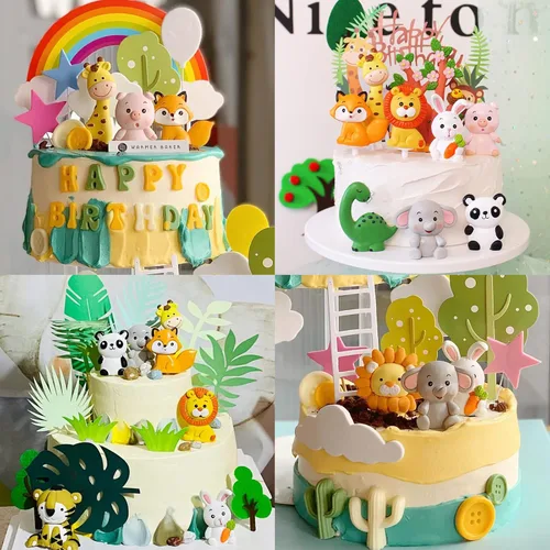 Vista 4 de Moldes de fondant de animales, moldes de chocolate de conejo de león, moldes de silicona de dinosaurio de jirafa, elefante, dinosaurio, moldes