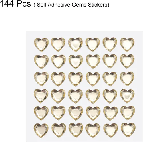 Vista 55 de MECCANIXITY 144 calcomanías autoadhesivas de diamantes de imitación de corazón de 0.394 pulgadas para maquillaje de San Valentín, artes y Azul Oscuro