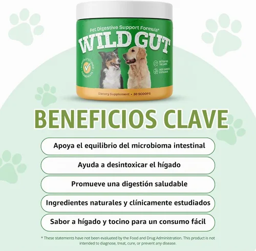 Vista 6 de Wild Gut - Suplemento probiótico natural para mascotas Apoya la salud digestiva y el microbioma intestinal 8 cepas probióticas 1 botella