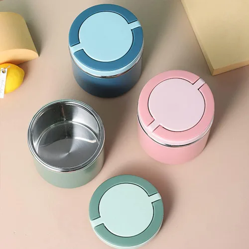 Vista 5 de Tarro de comida aislado, contenedor de sopa de 33.8 fl oz, caja Bento de acero inoxidable con asa, recipiente de almacenamiento de sopa para taza