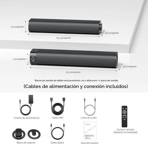 Vista 8 de Barra de sonido para Smart TV, barra de sonido de 80 W con conexión Bluetooth/ARC/Opt/AUX, aumento de volumen dinámico, 3 modos de ecualizador