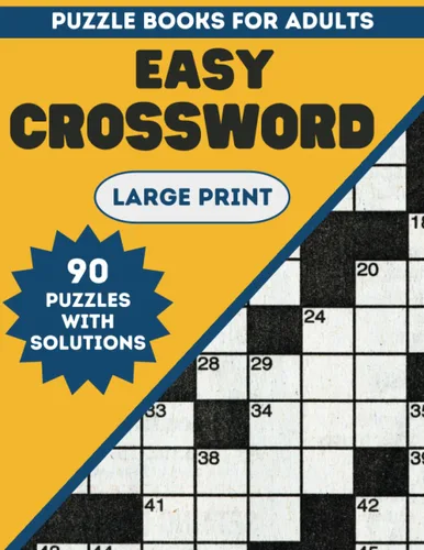 Easy Crossword Puzzles For Adults 90 Puzzles Easy Crossword Puzzle Books For Adults Large Print With Solution For Stress Relief
