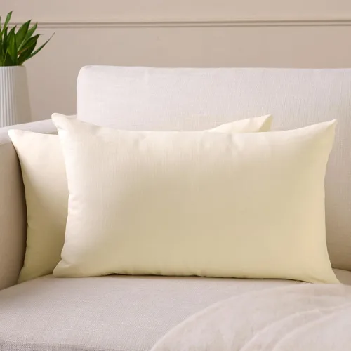 Vista 16 de Encasa XO Juego de 2 fundas de almohada de 12 x 12 pulgadas, color beige, sin rellenos, fundas de almohada de algodón para sala de estar, cama