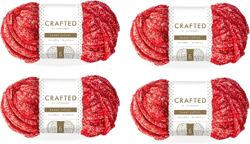 Vista 48 de Crafted By Catherine Luxe Velvet - Ovillo de hilo sólido de terciopelo, paquete de 2 unidades (10.5 onzas, 98 yardas cada madeja), color negro