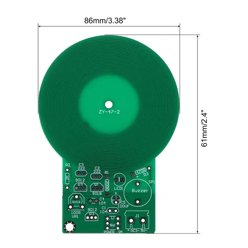 Vista 2 de PATIKIL Tablero de práctica de soldadura, 1 juego de electrónica Kit de prototipo PCB Junta de circuito de soldadura DIY Detector de metales SMT/SMD
