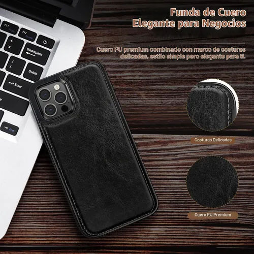 Vista 7 de LOHASIC - Funda de piel compatible con MagSafe para iPhone 14 Pro, color negro
