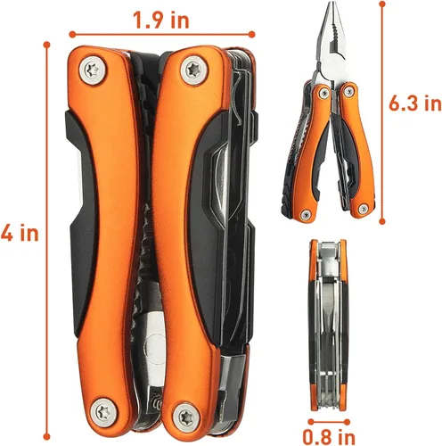 Vista 7 de Alicates de punta de aguja, multiherramienta, esenciales de senderismo, regalos para padres, cuchillo de bolsillo, alicates multiherramienta