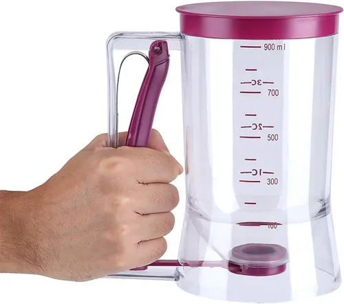 Vista 5 de Dispensador de masa para magdalenas y gofres para panqueques y waffles, herramienta de hornear morado Eojsuosnks