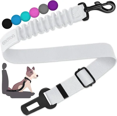Vista 20 de COOYOO cinturón de seguridad retráctil y ajustable para perro, juego de 3 piezas, cinturón de nailon para vehículo, para que tu mascota esté segura