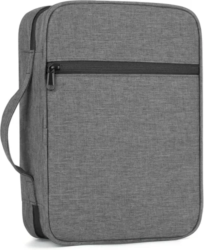 Vista 9 de GERMUN Funda para Biblia con Asa Duradera, Estuche de Transporte para Libros Bolsa de Iglesia para Biblia, Protectora con Bolsillo con Cremallera