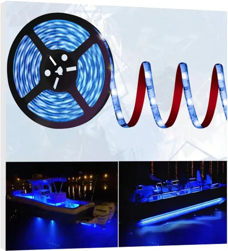 Vista 7 de HOKIION luces LED para barco de pontón, 6.1m tira de luces LED marinas, luz interior impermeable para barcos, luz bajo la pasarela, iluminación